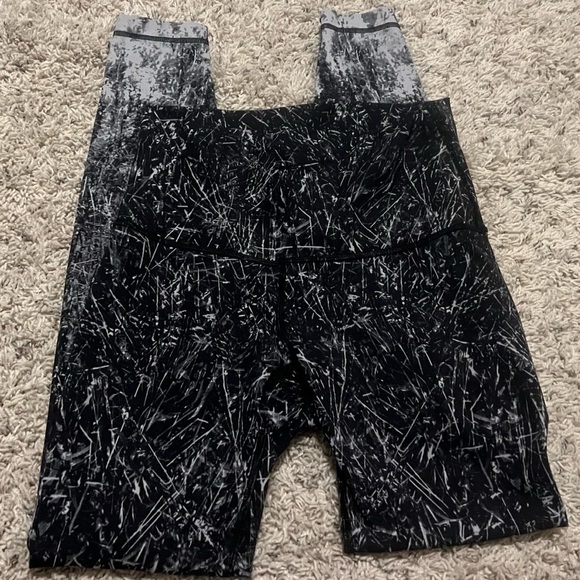 Lululemon Wunder Under High Rise Tight Nulux Alpine Black White 6 Leggings 28” - Picture 12 of 13